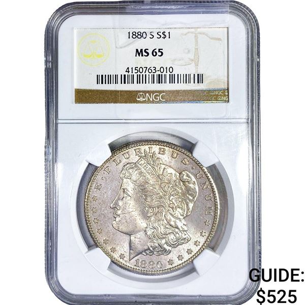 1880-S Morgan Silver Dollar NGC MS65