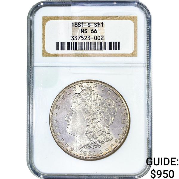 1881-S Morgan Silver Dollar NGC MS66