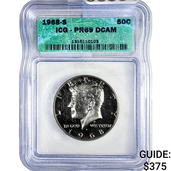 1968-S Kennedy Half Dollar ICG PR69 DCAM