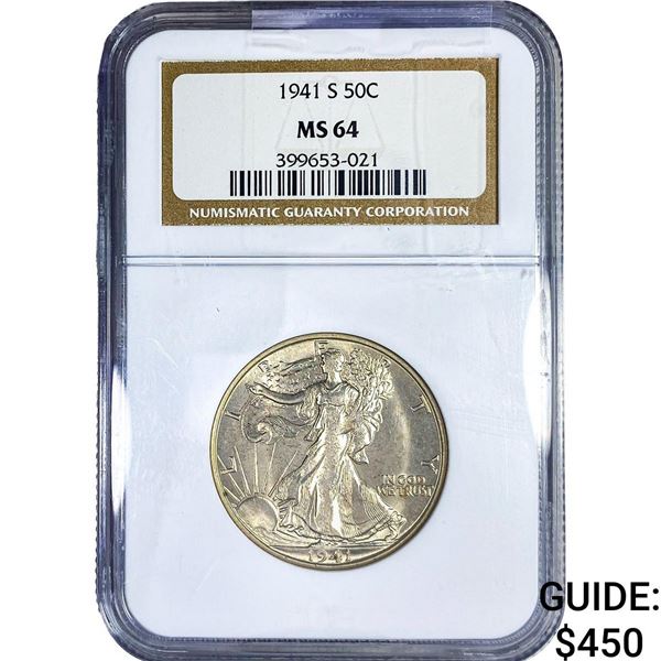 1941-S Walking Liberty Half Dollar NGC MS64