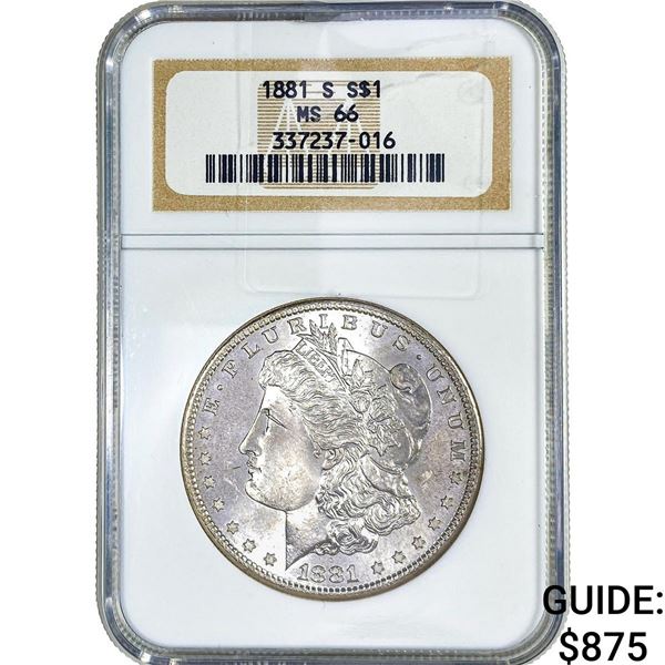 1881-S Morgan Silver Dollar NGC MS66