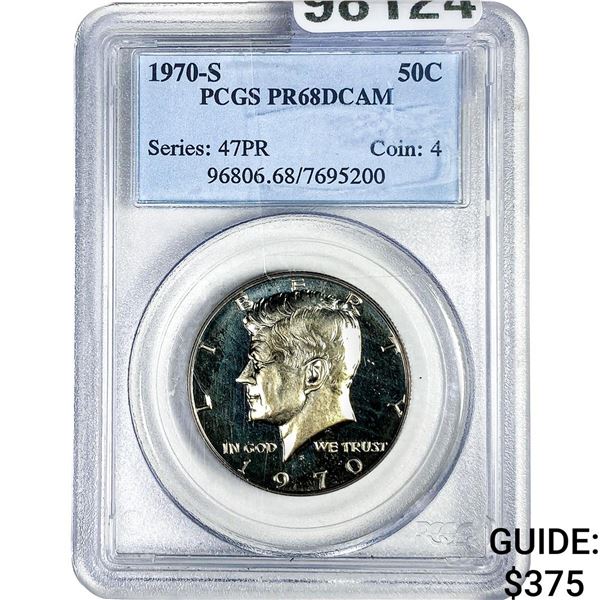 1970-S Kennedy Half Dollar PCGS PR68 DCAM