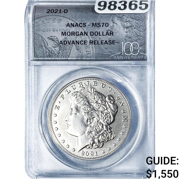 2021-D Morgan Silver Dollar ANACS MS70