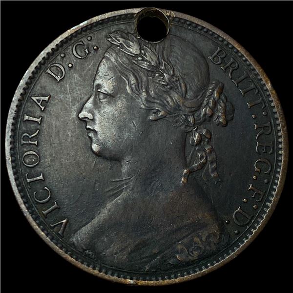1876H Great Britain Victoria Bronze Penny