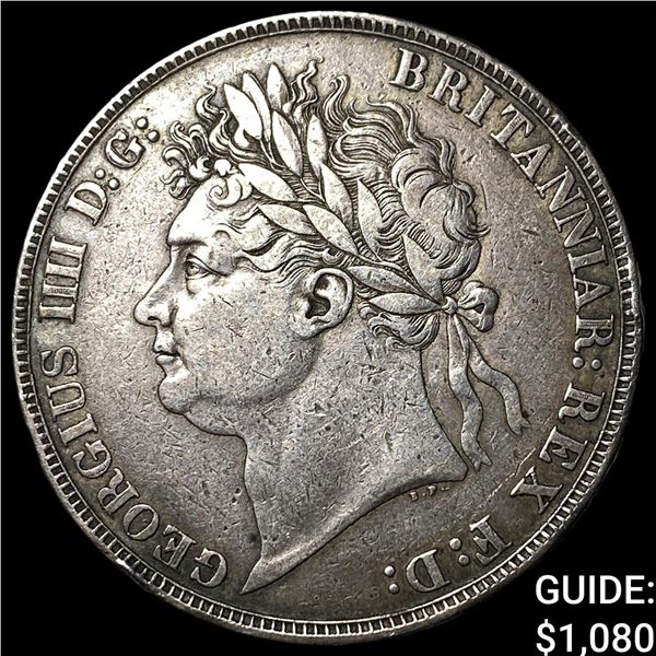 1821 Great Britain Silver Crown Secundo [Edge]