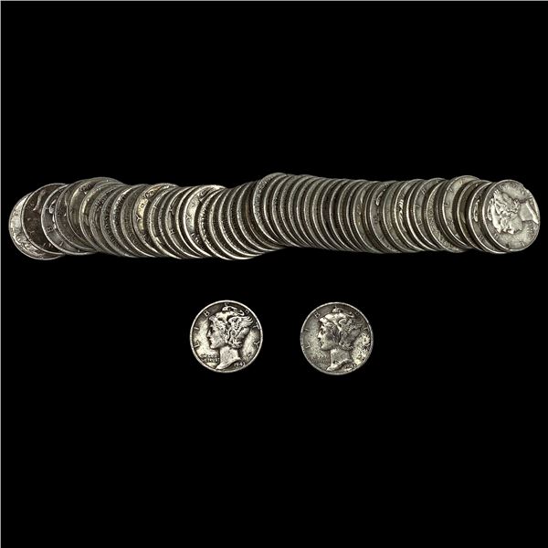 [50] 1925-1945 Mercury Silver Dime Roll