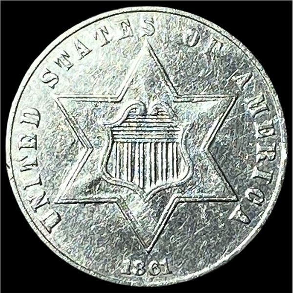 1861 Silver Three-Cent Piece UNCIRCULATED