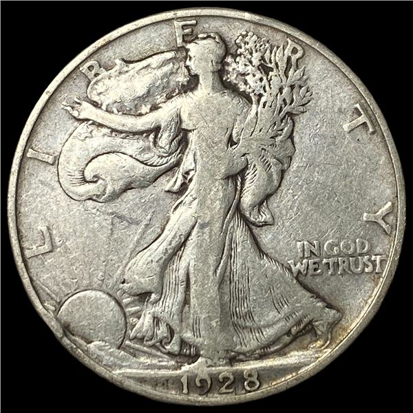 1928-S Silver Walking Liberty Half Dollar  LIGHTLY CIRCULATED