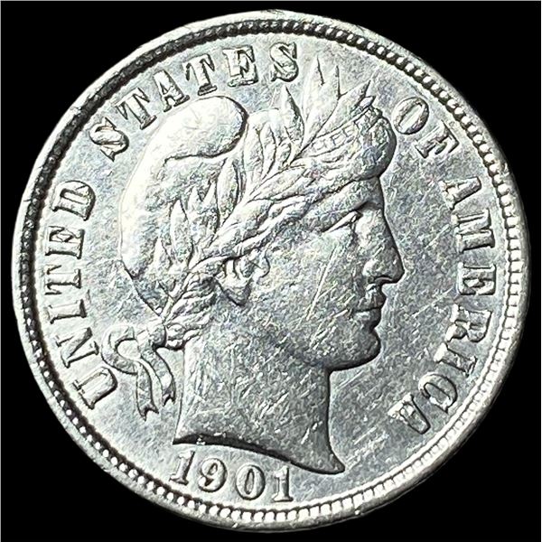 1901 Barber Dime CHOICE AU