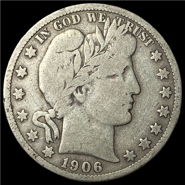 1906-S Silver Half Dollar (Barber) NICELY  CIRCULATED