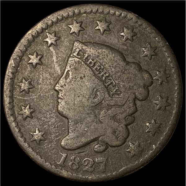 1827 Coronet Head Large Cent NICELY  CIRCULATED