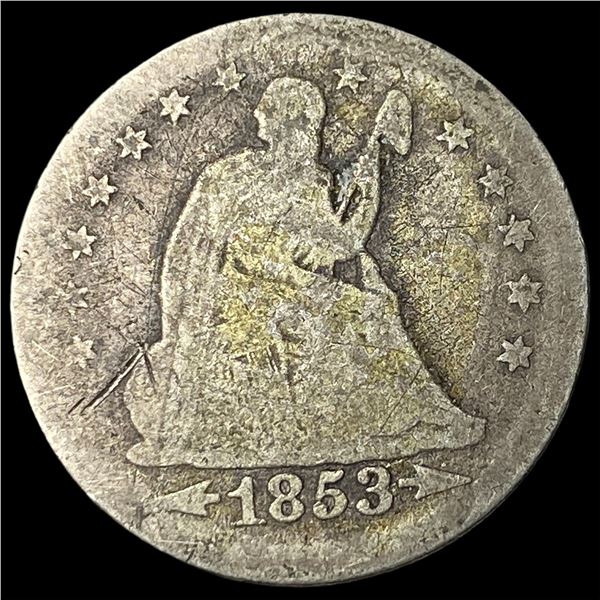 1853 Arrows Seated Liberty Quarter NICELY  CIRCULATED