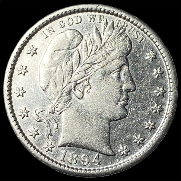 1894-S Silver Barber Quarter CHOICE AU