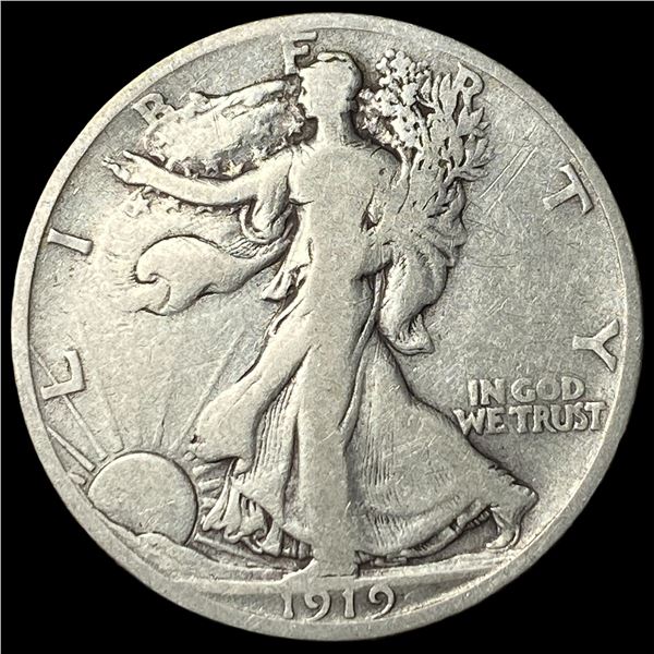 1919-D Silver Walking Liberty Half Dollar  LIGHTLY CIRCULATED