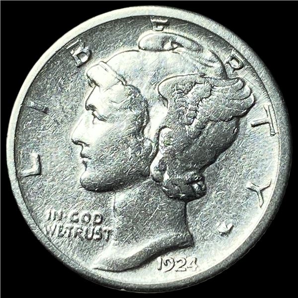 1924 Silver Mercury Dime CHOICE AU