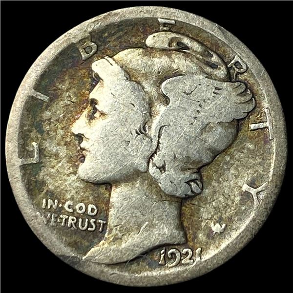 1921-D Silver Mercury Dime LIGHTLY CIRCULATED