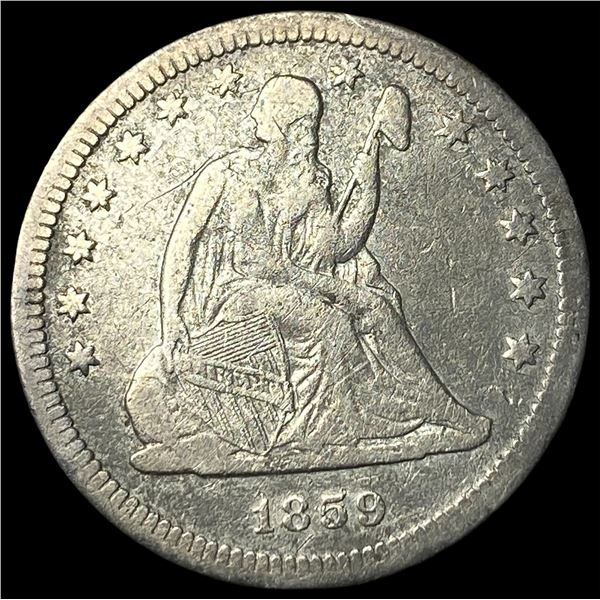 1859 Seated Liberty Quarter NEARLY  UNCIRCULATED