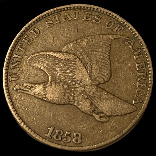 1858 Copper-Nickel Flying Eagle Cent NEARLY  UNCIRCULATED