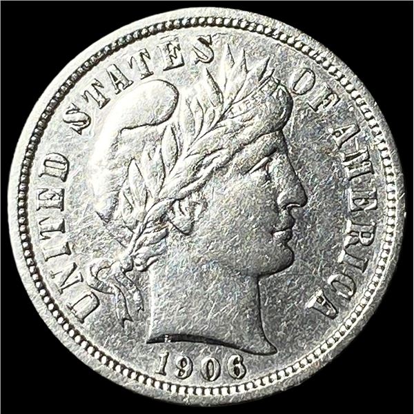 1906-S Silver Barber Dime CHOICE AU
