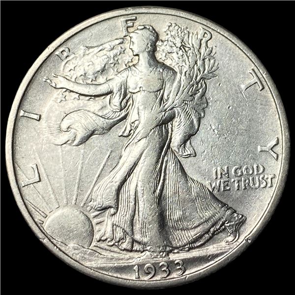 1933-S Silver Half Dollar Walking Liberty  CLOSELY UNCIRCULATED