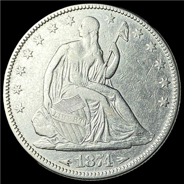 1874 Arrows Seated Liberty Half Dollar  CLOSELY UNCIRCULATED