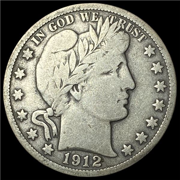 1912-S Silver Barber Half Dollar NEARLY  UNCIRCULATED