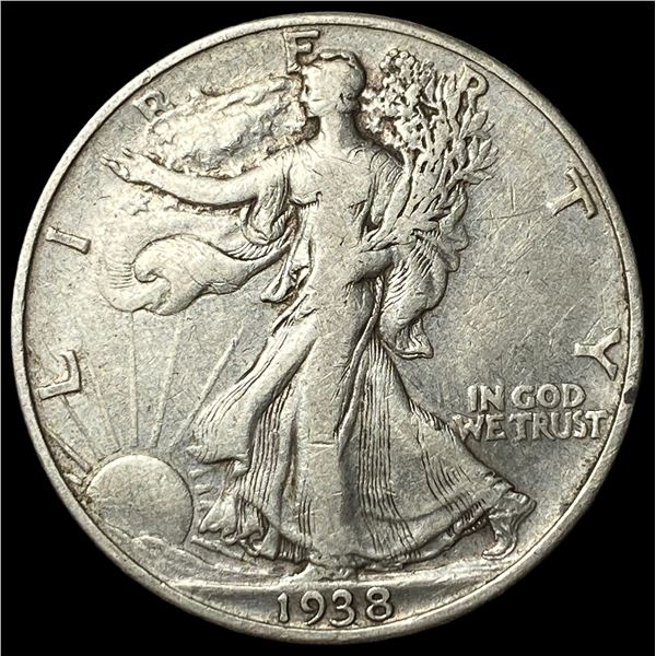 1938-D Silver Walking Liberty Half Dollar  NEARLY UNCIRCULATED
