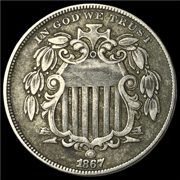 1867 Shield Nickel LIGHTLY CIRCULATED