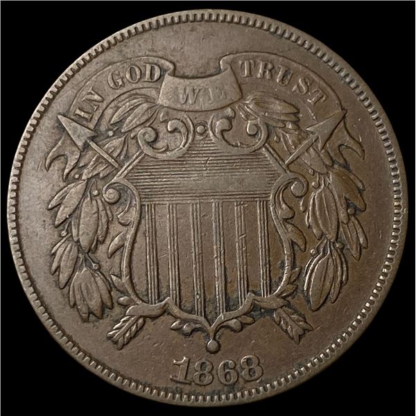 1868 Bronze Two-Cent Piece CLOSELY  UNCIRCULATED