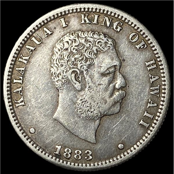 1883 Hawaii Silver 1/4 Dollar CLOSELY  UNCIRCULATED