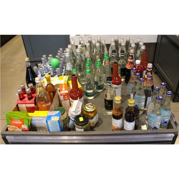 LARGE LOT OF SPARKLING WATER BEVERAGES & BROTHS