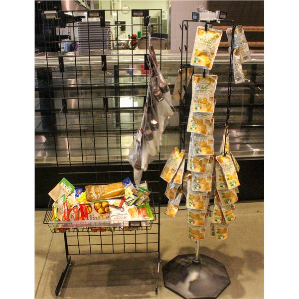 2 DISPLAY STANDS AND FOOD PRODUCT CONTENTS