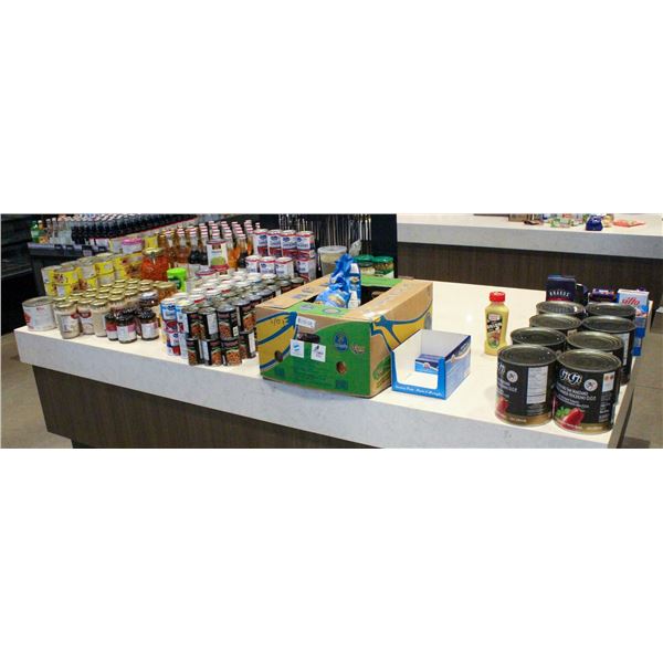 LARGE LOT OF CANNED GOODS, FLOUR, FOOD