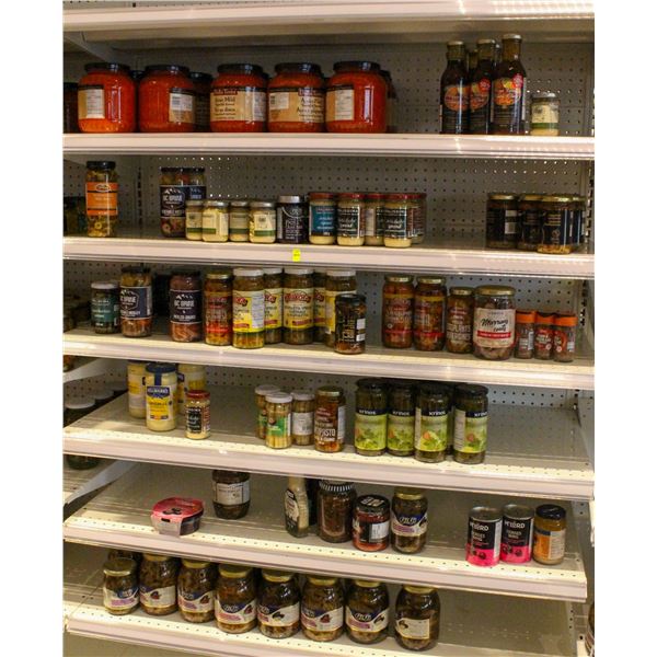 SECTION OF ASSORTED CANNED FOOD INGREDIENTS