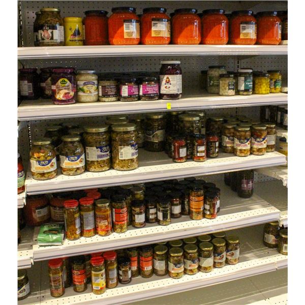 SECTION OF ASSORTED CANNED FOOD INGREDIENTS