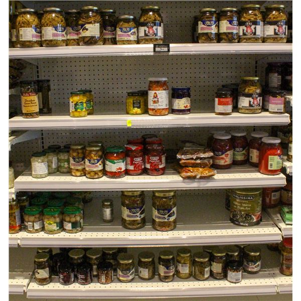 SECTION OF ASSORTED CANNED FOOD INGREDIENTS