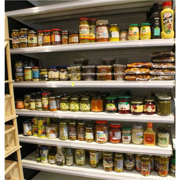 SECTION OF ASSORTED CANNED FOOD INGREDIENTS