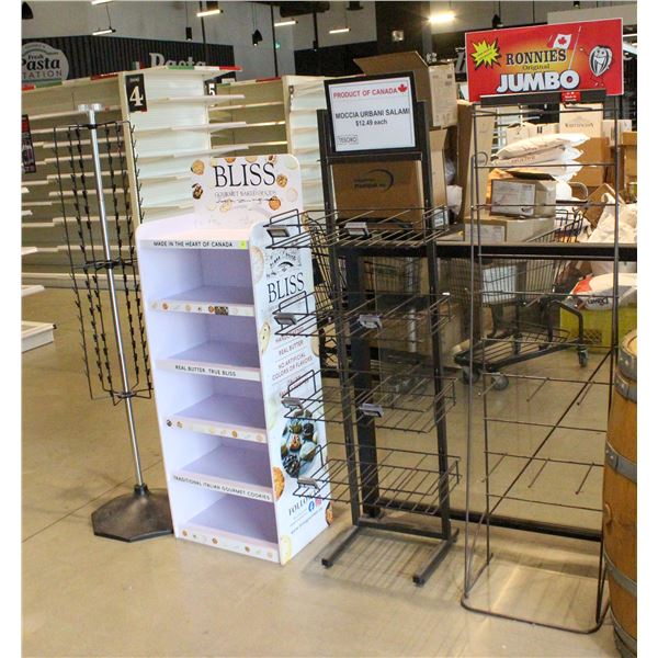 4 VARIOUS PRODUCT DISPLAY STANDS
