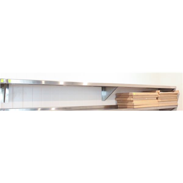 8' STAINLESS STEEL WALLSHELF 84" X 12"