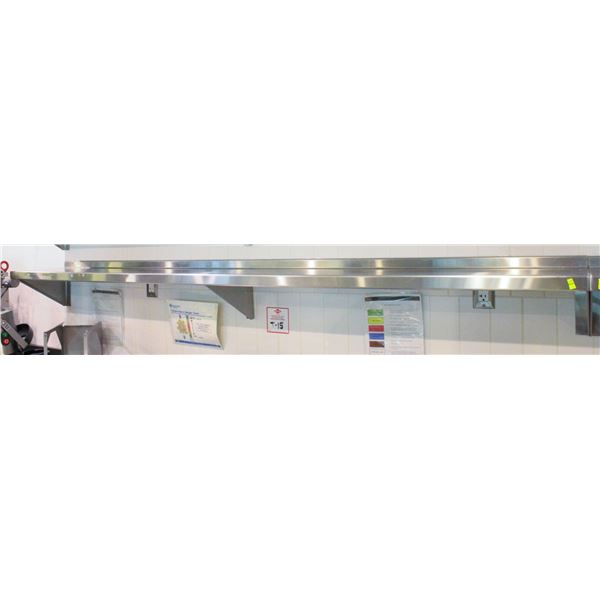 8' STAINLESS STEEL WALLSHELF 84" X 12"