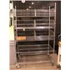 Image 1 : CHROME WIRE RACK W/ 3 BASKET SHELVES 48" X 24"
