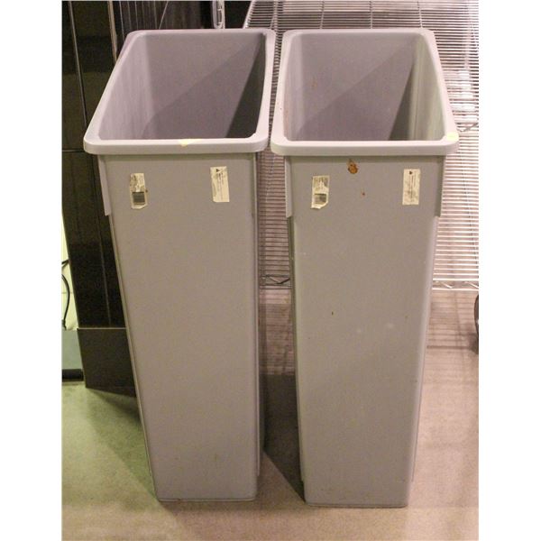 TWO WINCO SLIM TRASH BINS