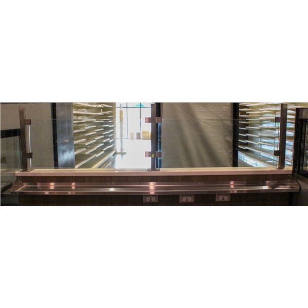 83" X 6" WALLSHELF W/ 2 PIECE CHROME & GLASS