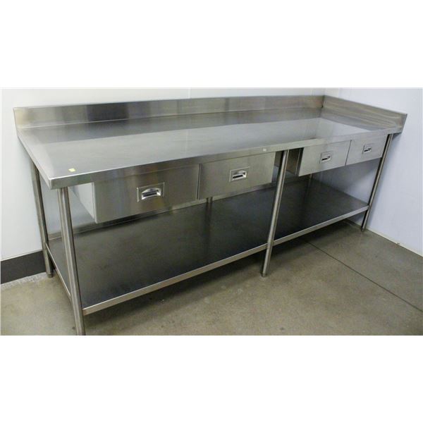 CUSTOM STAINLESS STEEL WORKTABLE W/ UNDERSHELF