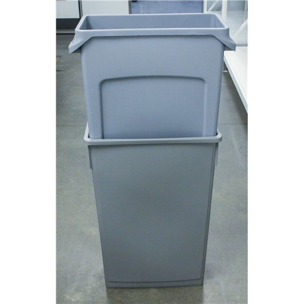 LOT OF 2 SLIM TRASH BIN
