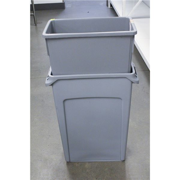 LOT OF 2 SLIM TRASH BIN