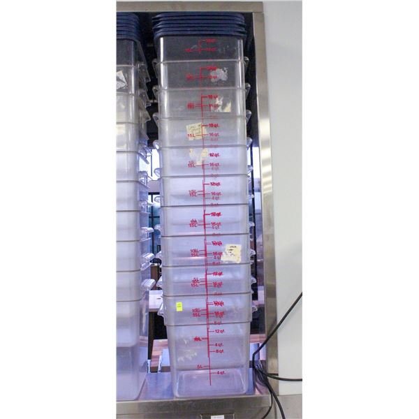 STACK OF 10 CAMBRO 18QT DRY INGREDIENT BINS