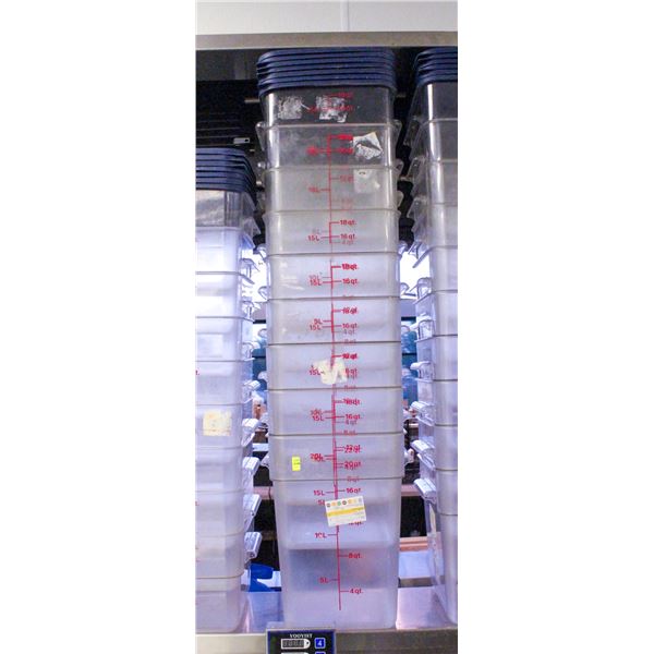 STACK OF 10 CAMBRO 18QT DRY INGREDIENT BINS