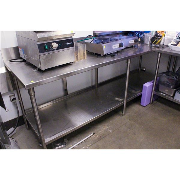 100"CUSTOM STAINLESS STEEL PREP TABLE W/
