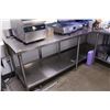 Image 1 : 100"CUSTOM STAINLESS STEEL PREP TABLE W/